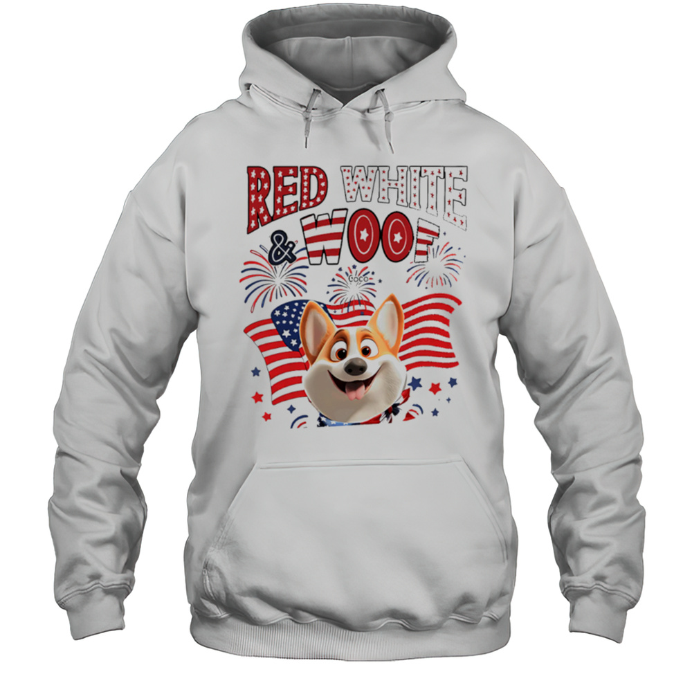 Red White And Woof Cartoon Shirt Unisex Hoodie