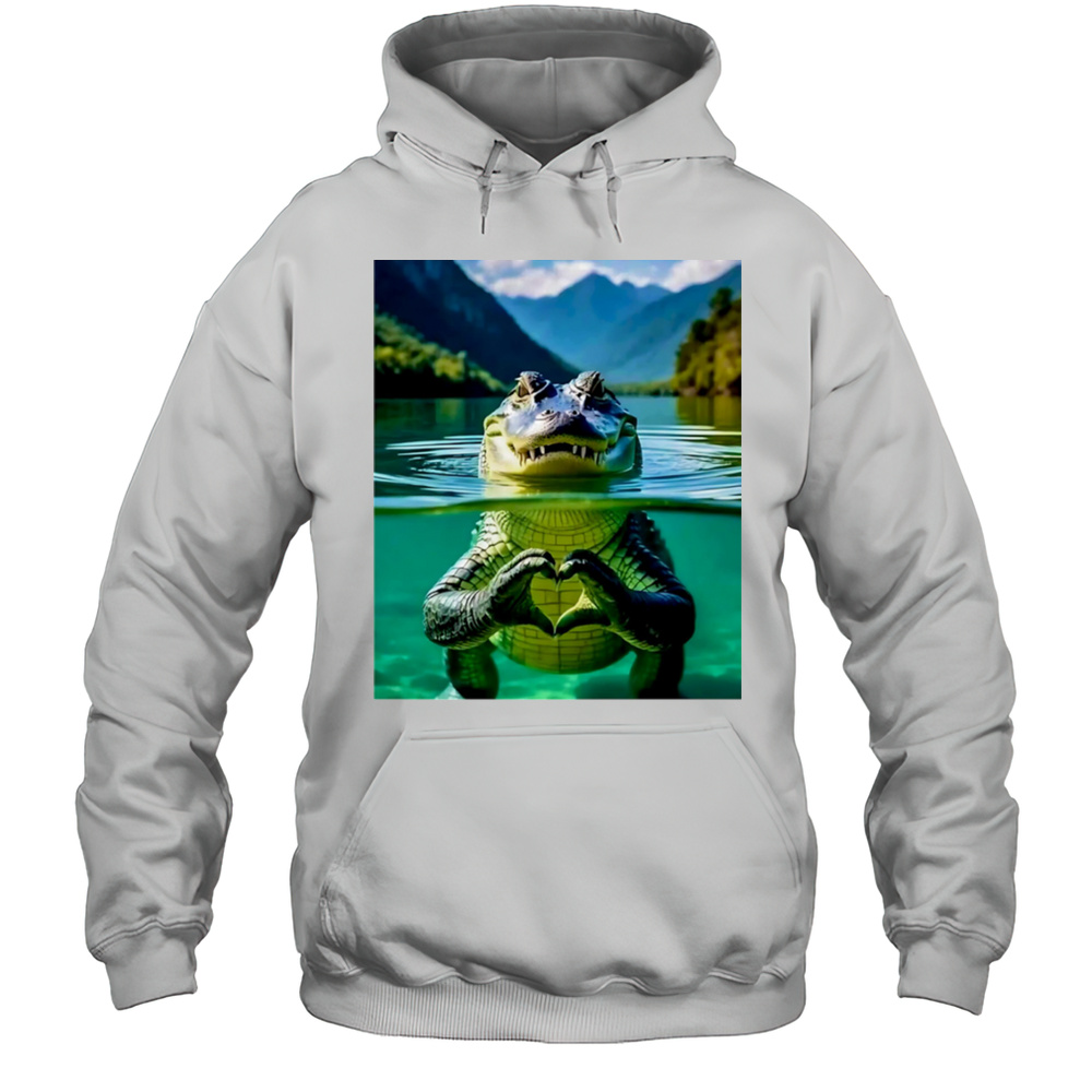 Alligator Alcatraz Heart Shirt Unisex Hoodie