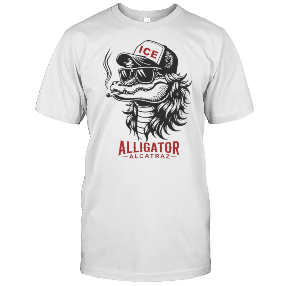 Alligator Alcatraz ICE Black White Shirt