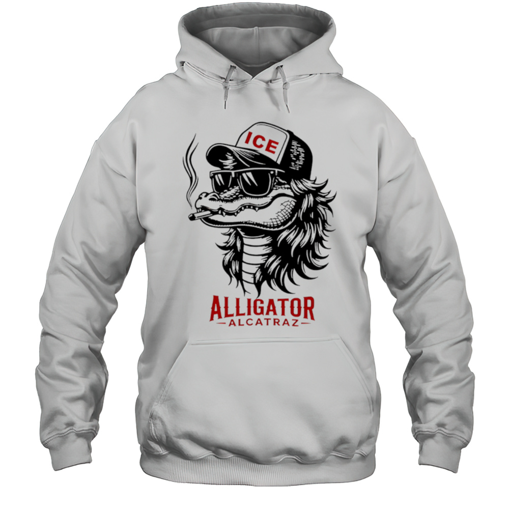 Alligator Alcatraz ICE Black White Shirt Unisex Hoodie