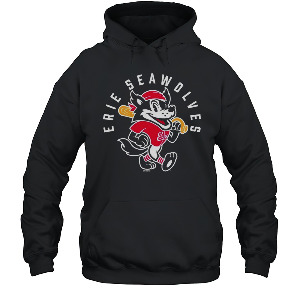 Erie Seawolves Fauxback Secondary Mascot T-shirt Unisex Hoodie