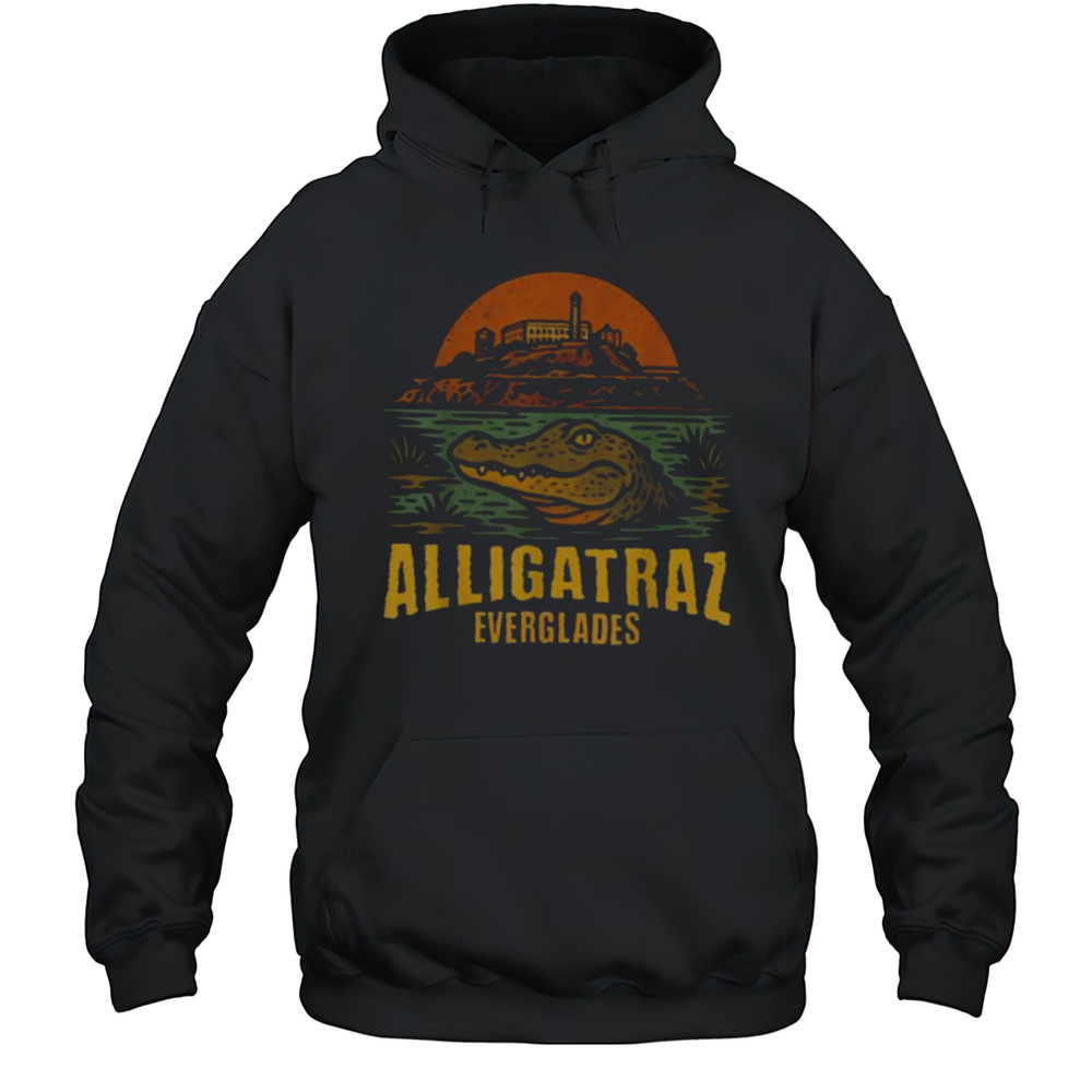 Funny Meme Florida Everglades Alligatraz Alligator Alcatraz T Shirt Unisex Hoodie