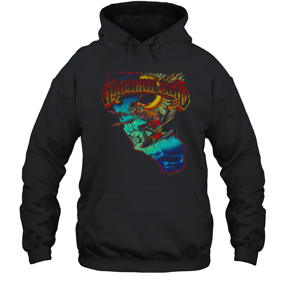Mens Grateful Dead Surfing California Skeleton Vintage Band Shirt Unisex Hoodie