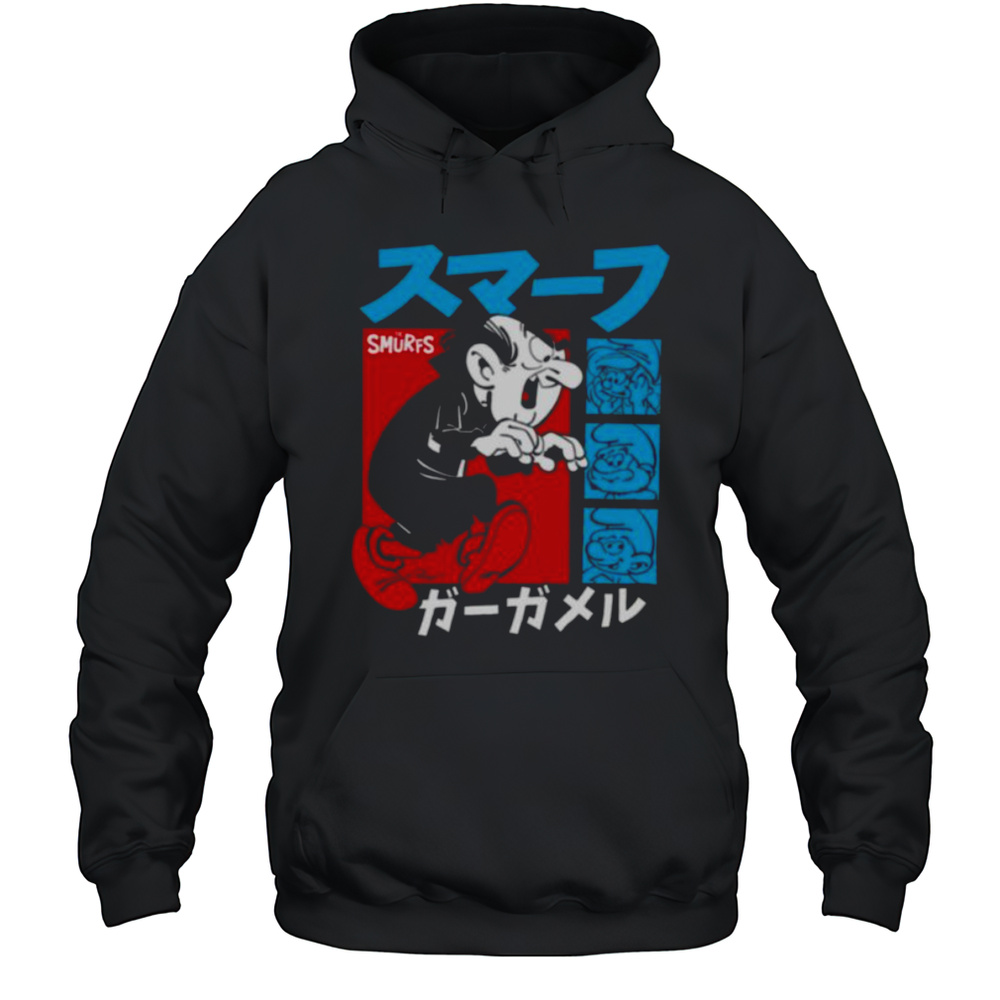 The Smurfs Gargamel Kanji Collage Vintage Cartoon Shirt Unisex Hoodie