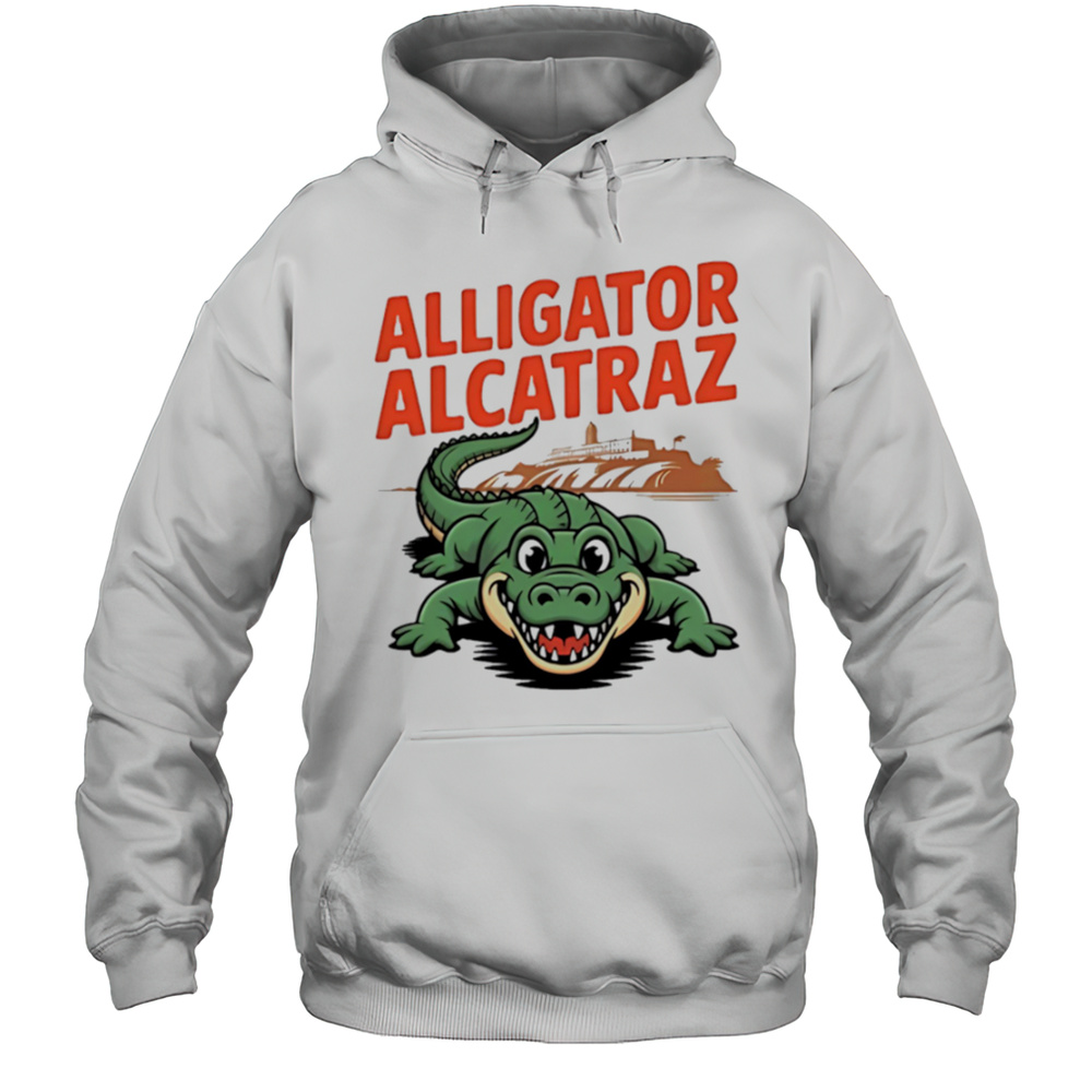 Vintage Alligator Alcatraz Cartoon Shirt Unisex Hoodie