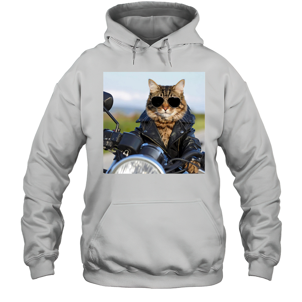 Biker Cat Shirt Unisex Hoodie