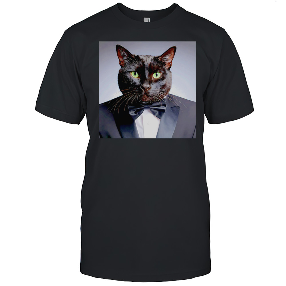 Elegant Black Cat Shirt