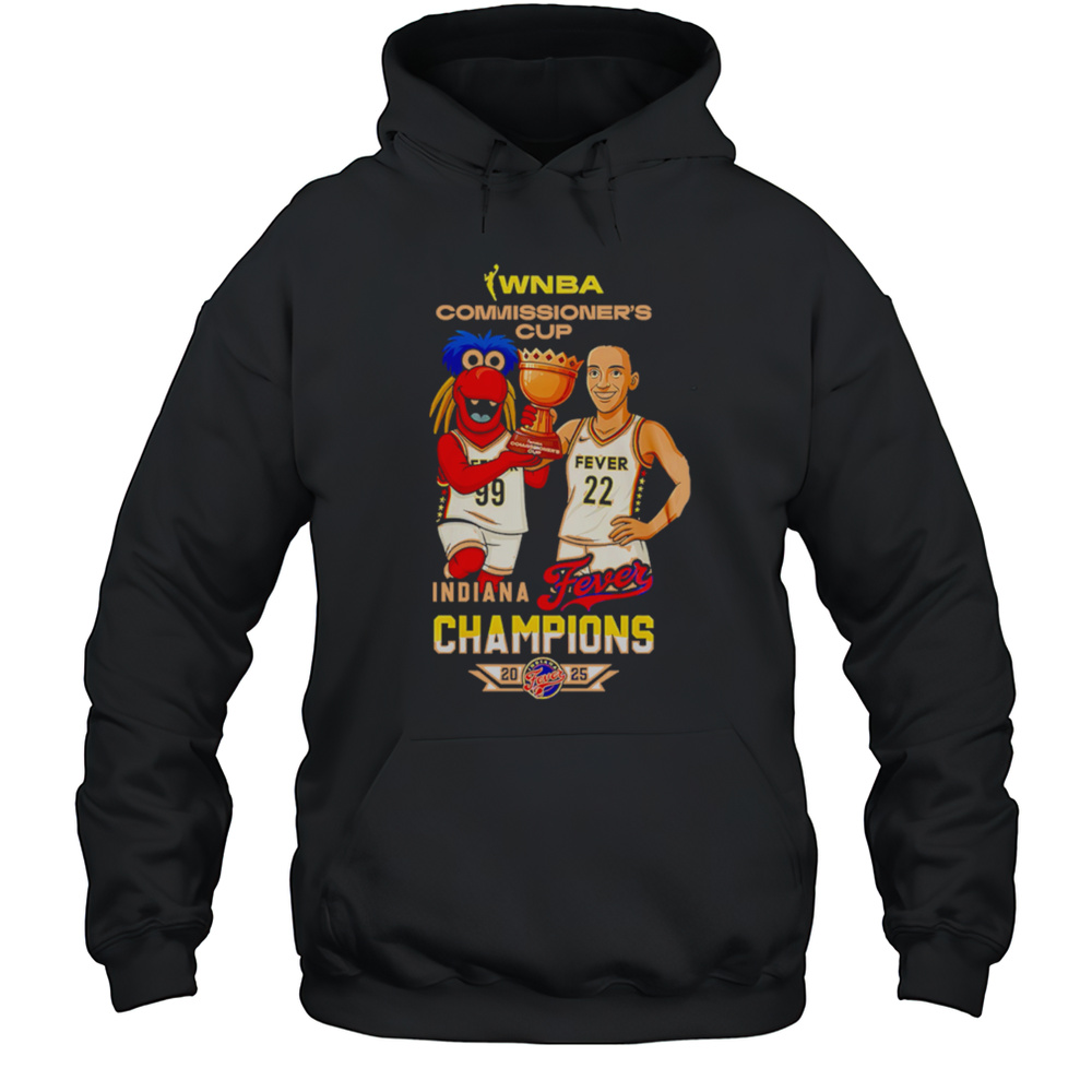 Indiana Fever Caitlin Clark Wnba Commissioners Cup Champions 2025 Cartoon Shirt Unisex Hoodie