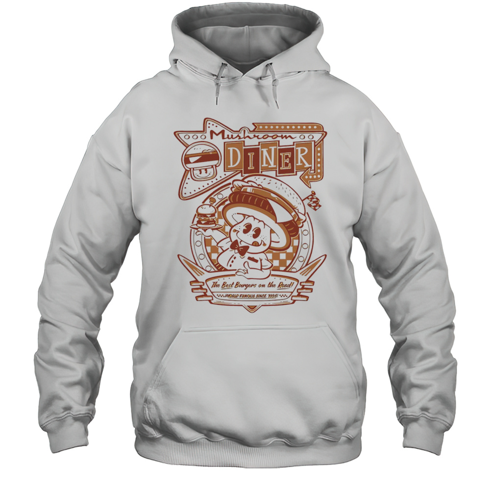 Mushroom Dinner Burger Road Shirt Unisex Hoodie