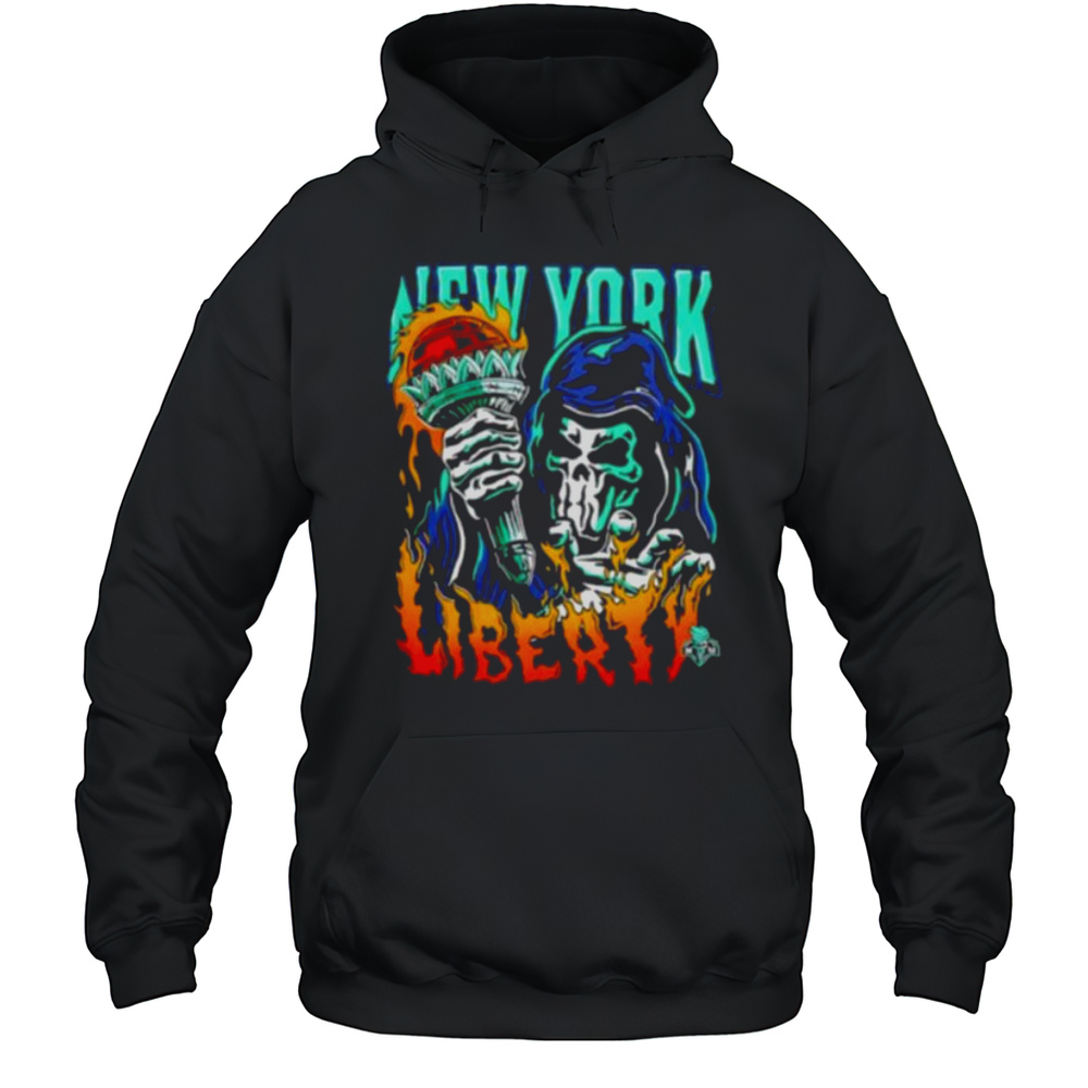 New York Liberty Torch Player Skeleton Shirt Unisex Hoodie
