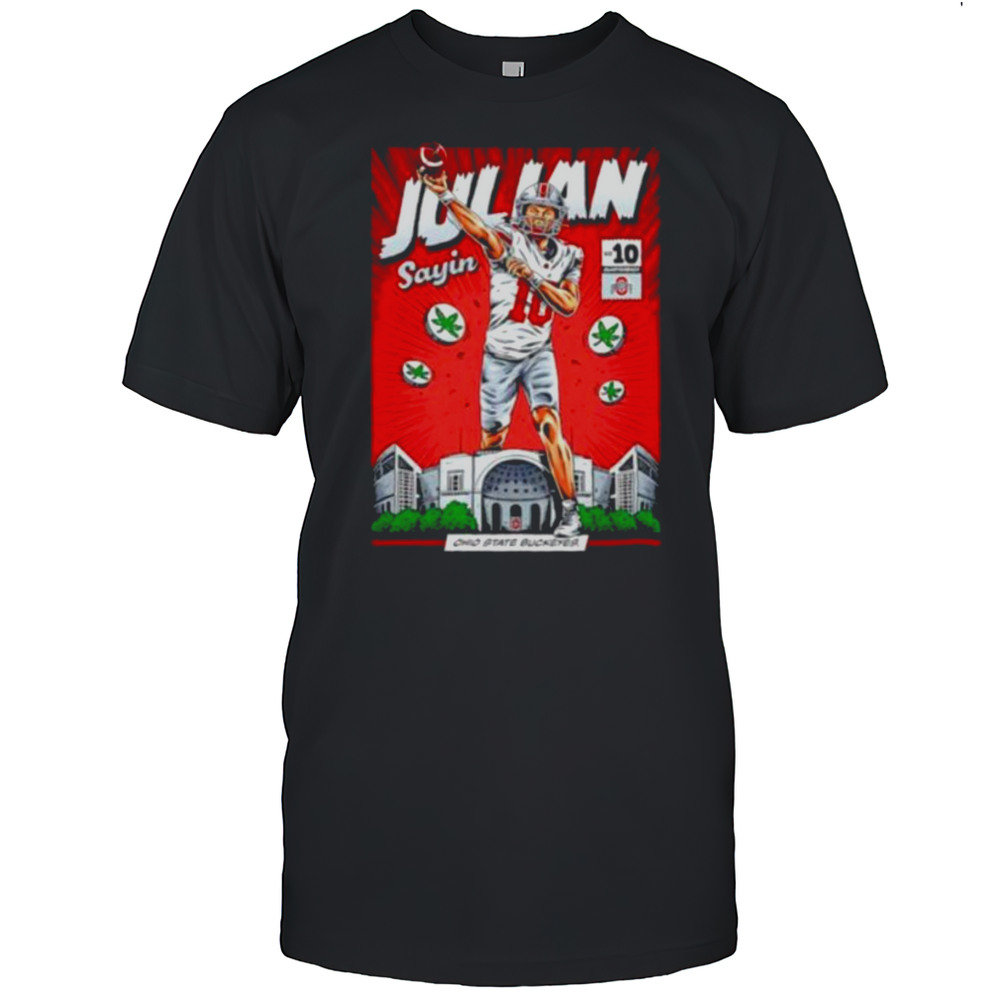 Ohio State Buckeyes 10 Julian Sayin NIL Comic Shirt