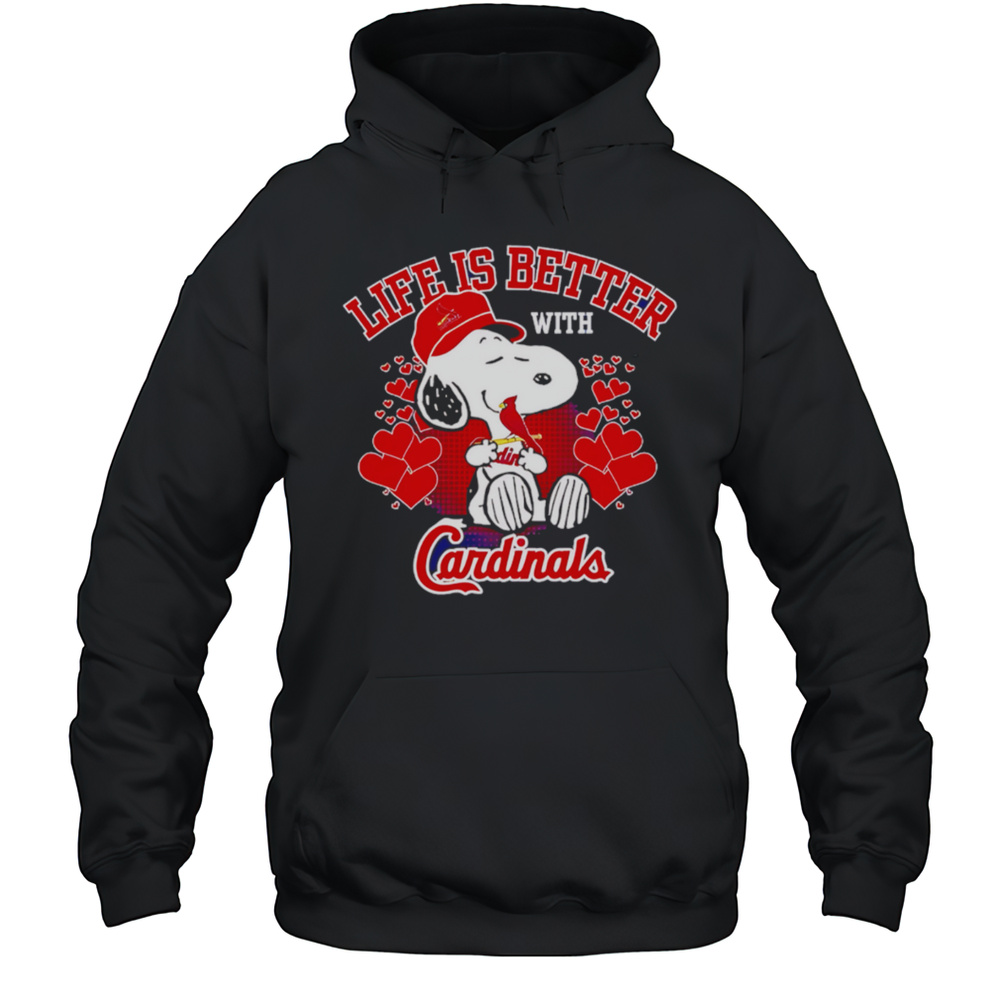 Snoopy Life Is Better With Cardinals Shirt Unisex Hoodie