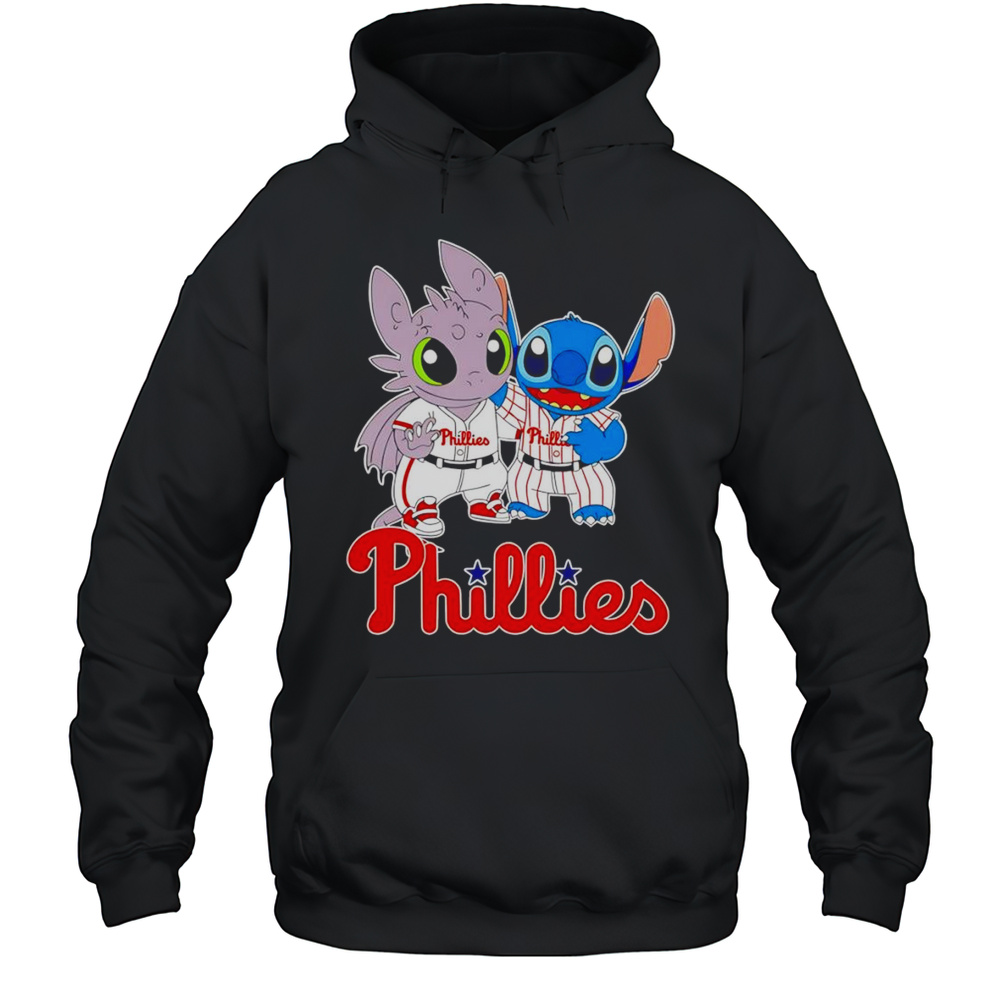 Toothless Night Fury And Stitch Philadelphia Phillies Shirt Unisex Hoodie