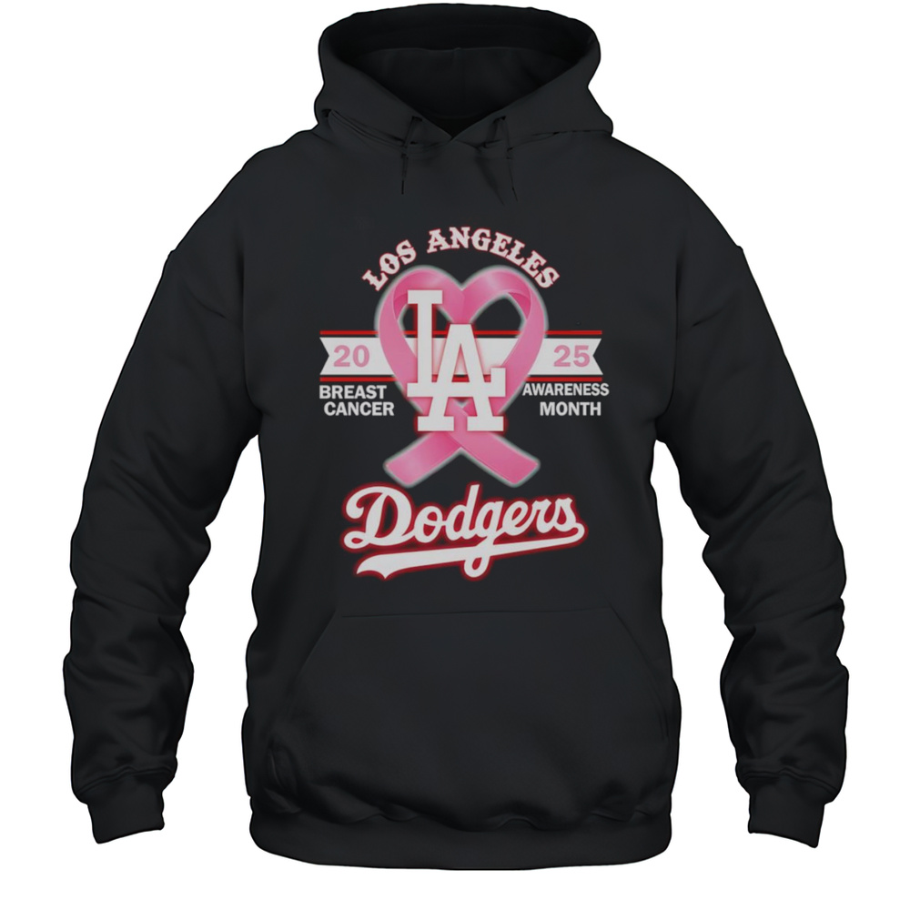 2025 Breast Cancer Awareness Month Los Angeles Dodgers Shirt Unisex Hoodie