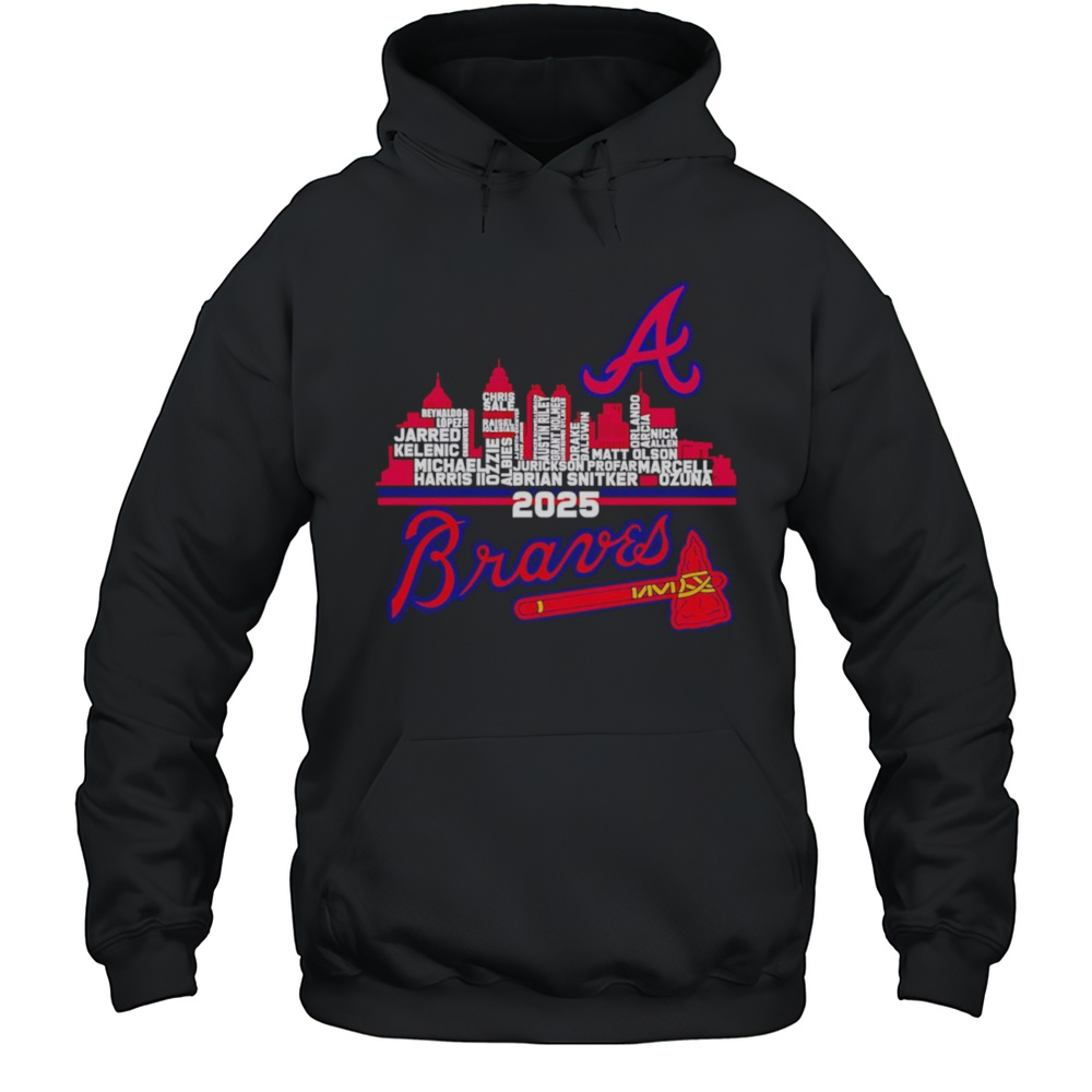 Atlanta Braves 2025 Skyline Name Shirt Unisex Hoodie