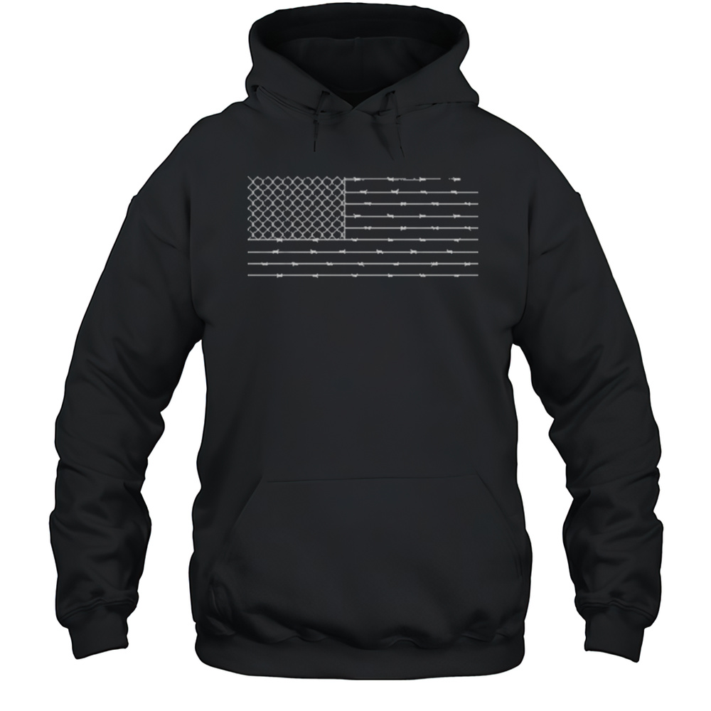 Barbed Wire American Flag USA Flag Shirt Unisex Hoodie