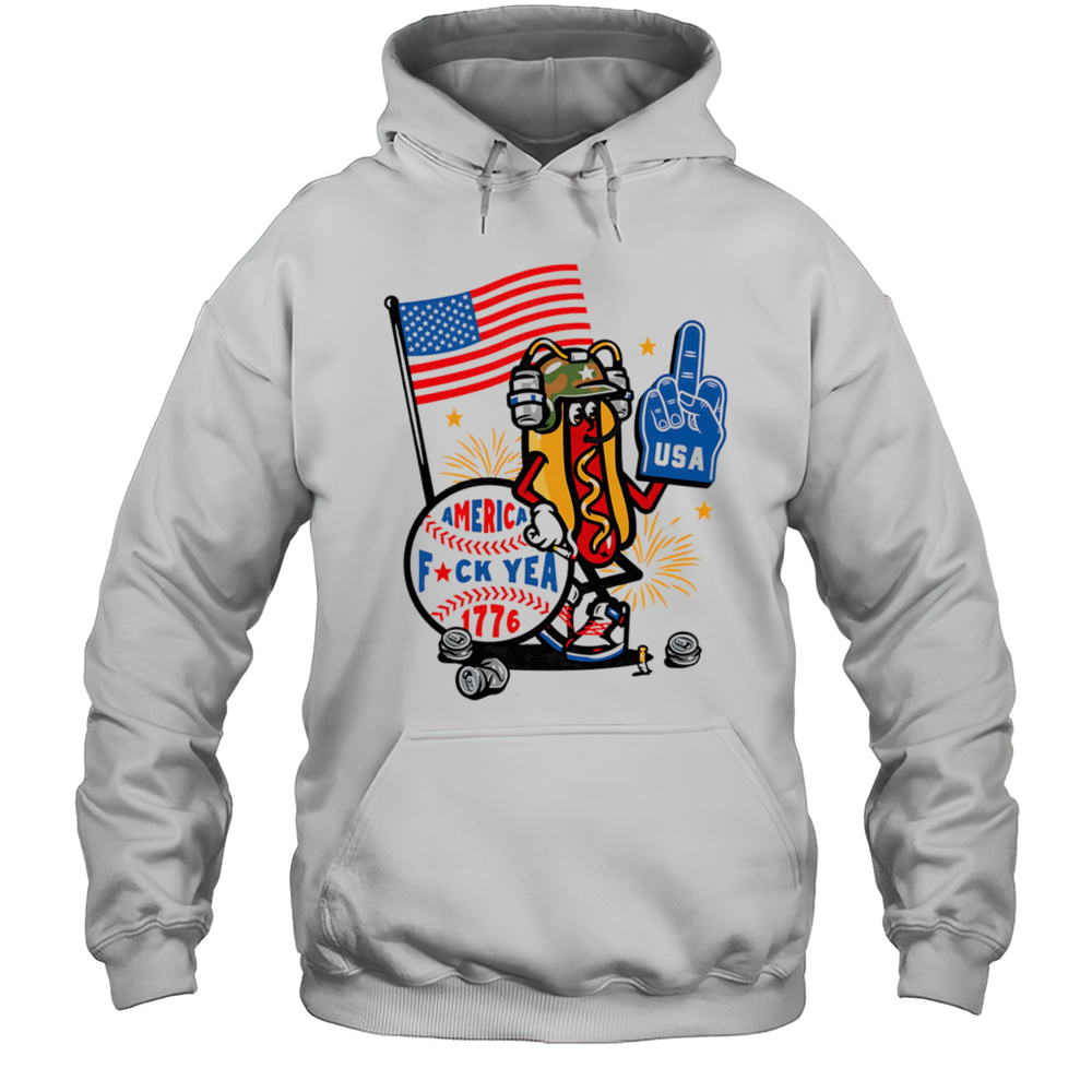 Hot Dog America Fuck Yea 1776 Shirt Unisex Hoodie
