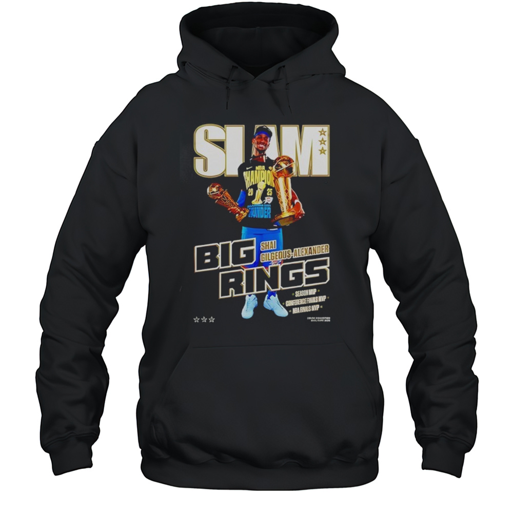 Shai Gilgeous-Alexander OKC Thunder SLAM Black 2025 Shirt Unisex Hoodie
