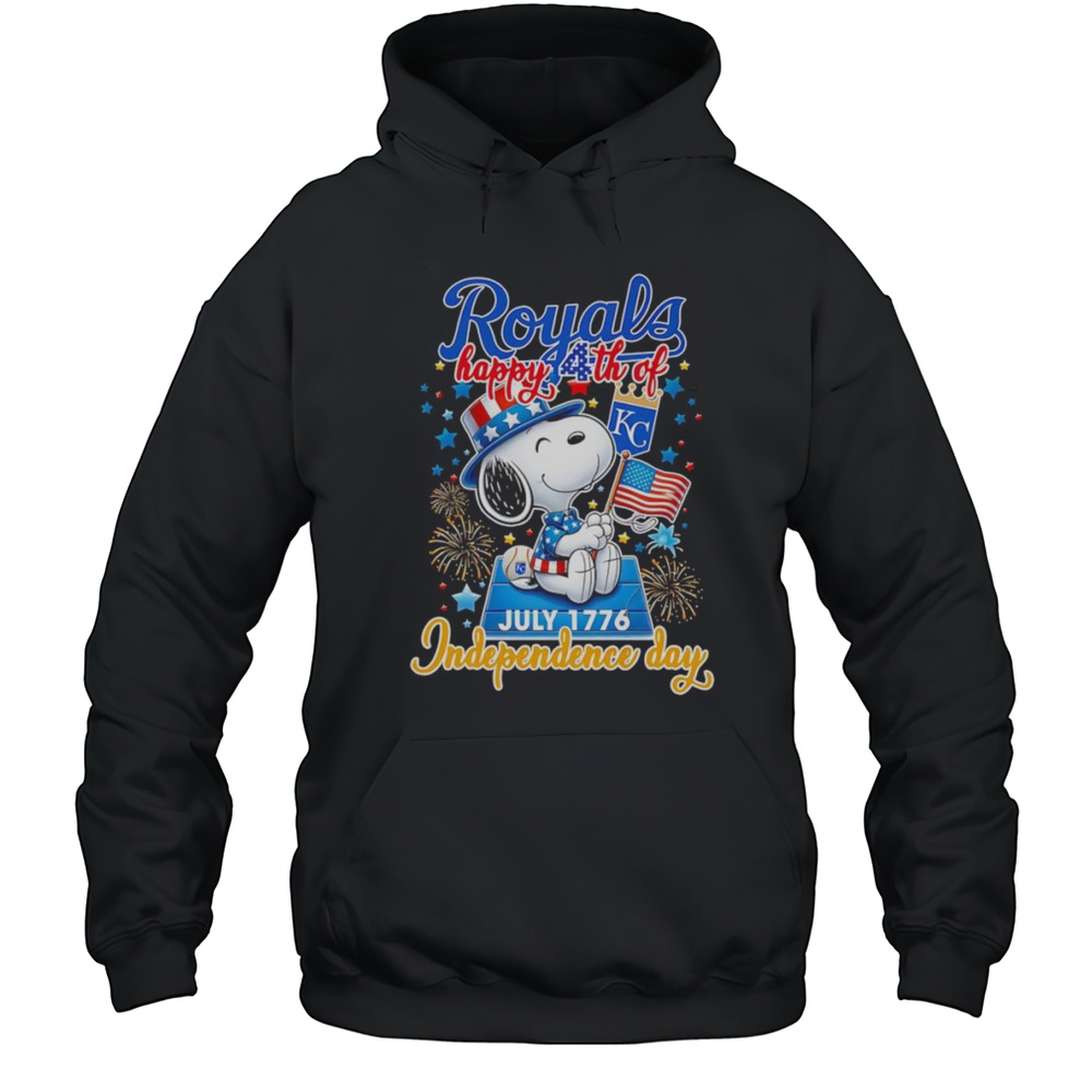 Snoopy Kansas City Royals Happy 4th Of July 1776 Independence Day Shirt Unisex Hoodie