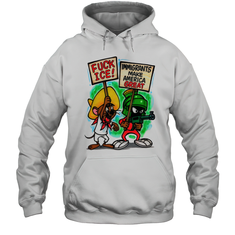 Jerry And Marvin Fuck Ice Immigrants Make America Great Shirt Unisex Hoodie