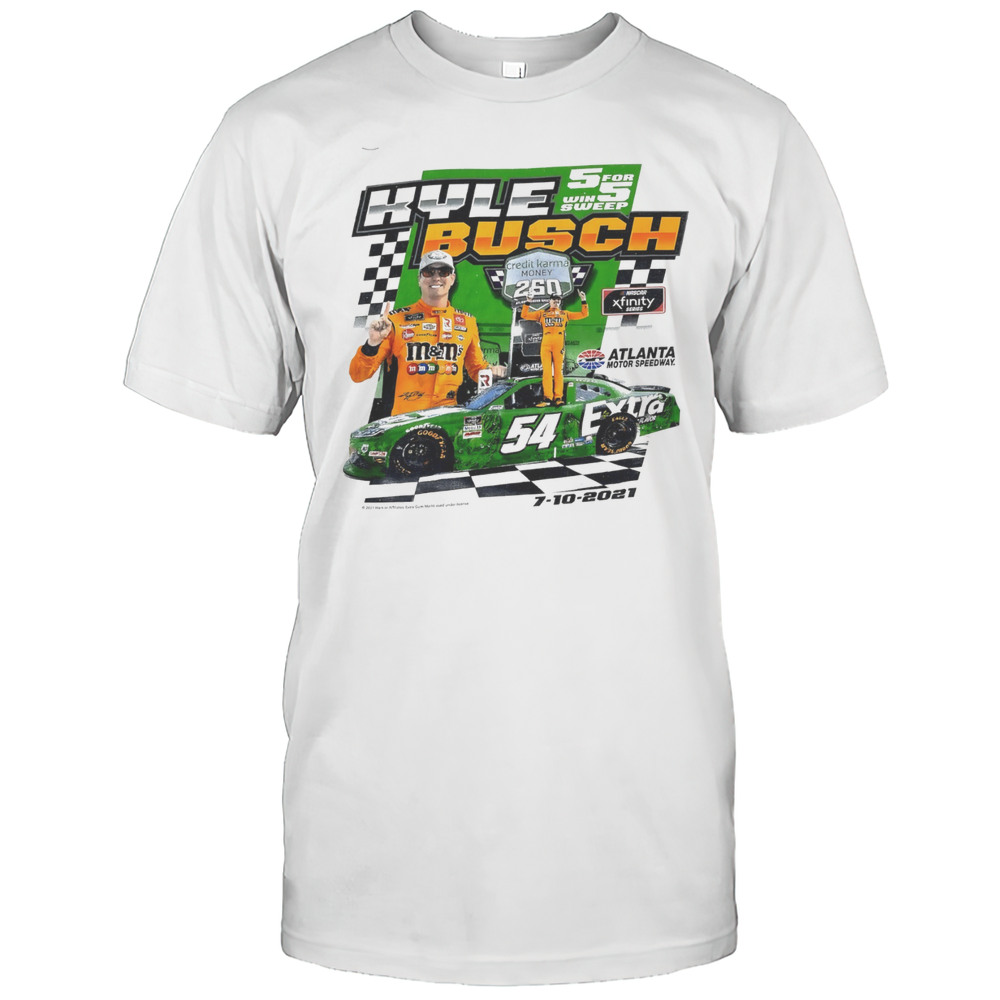 Kyle Busch 5 For 5 Win Sweep Atlanta Motor Speedway Nascar Shirt