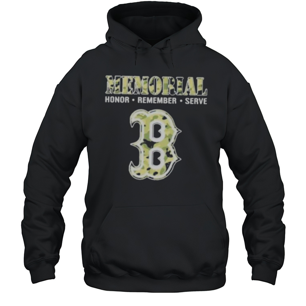 Memorial Honor Remember Serve Camo Boston Red Sox Logo Baseball T Shirt Unisex Hoodie