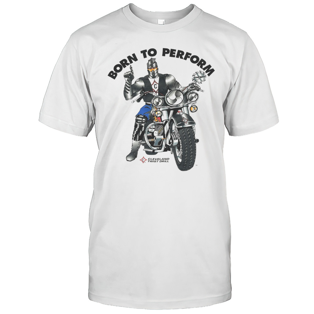 Motorcycle Flames Grunge Moto USA Born To Perform Cleveland Twist Drill Shirt