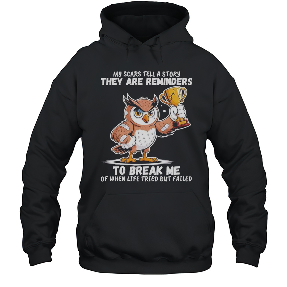 Owl My Scars Tell A Story They Are Reminders To Break Me Of When Life Tried But Failed Shirt Unisex Hoodie