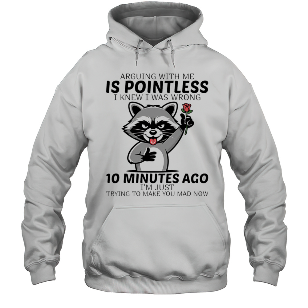 Raccoon Arguing With Me Is Pointless I Knew I Was Wrong 10 Minutes Ago Shirt Unisex Hoodie