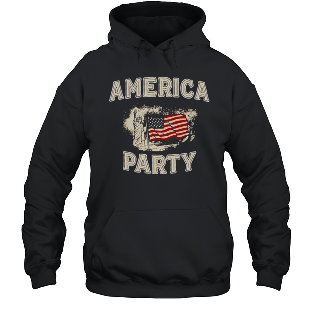 Statue Of Liberty Usa Flag America Party Shirt Unisex Hoodie