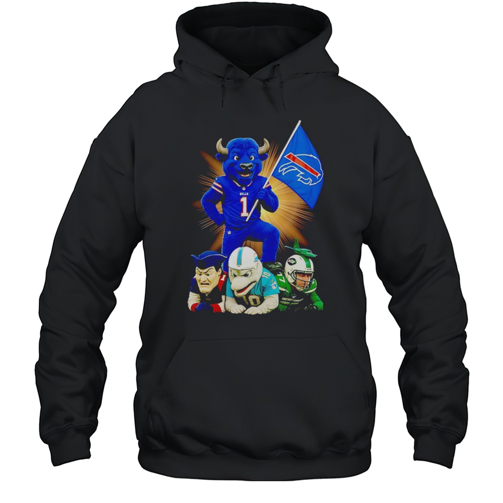 Buffalo Bills Mascot Standing With Flag Shirt Unisex Hoodie