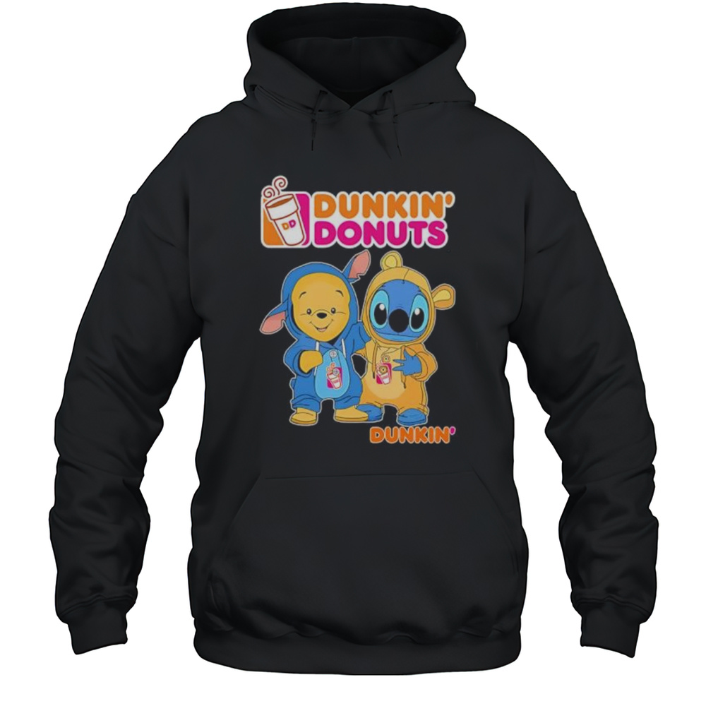 Dunkin Pooh And Stitch Friends Shirt Unisex Hoodie