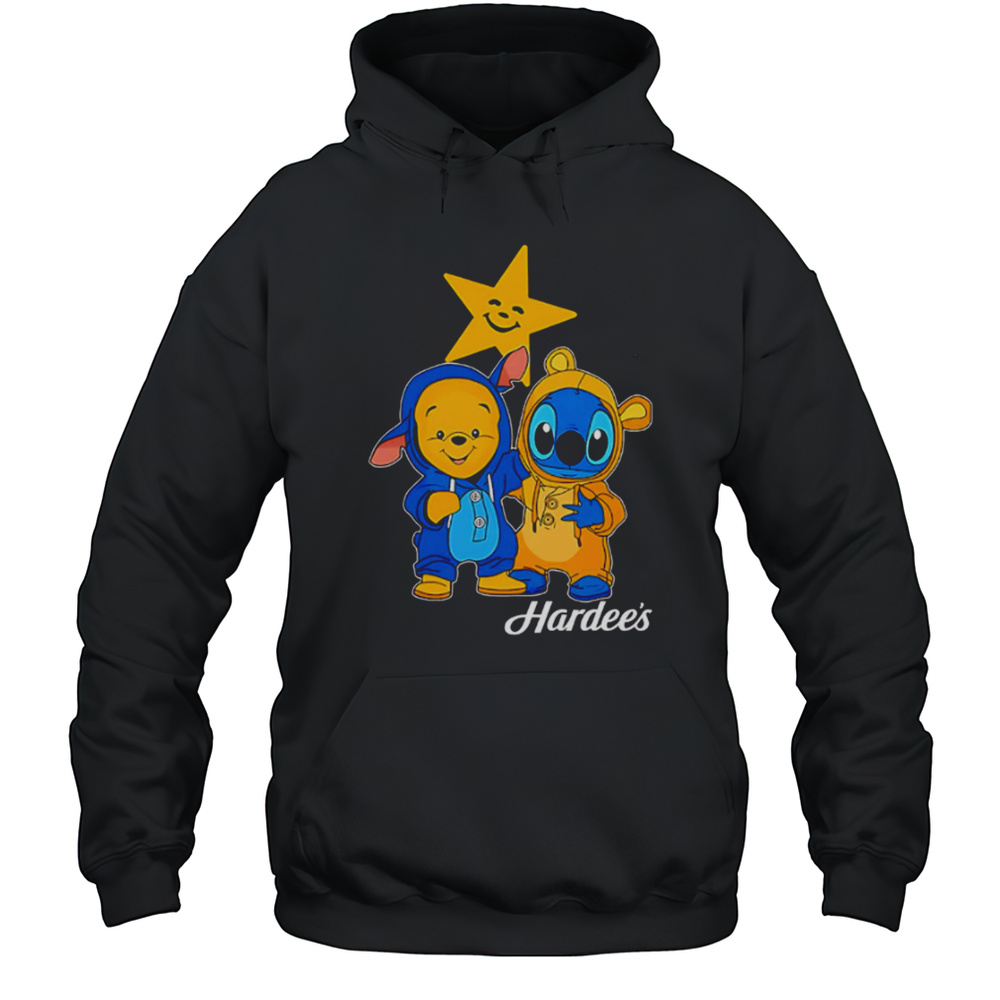 Hardees Pooh And Stitch Friends Shirt Unisex Hoodie