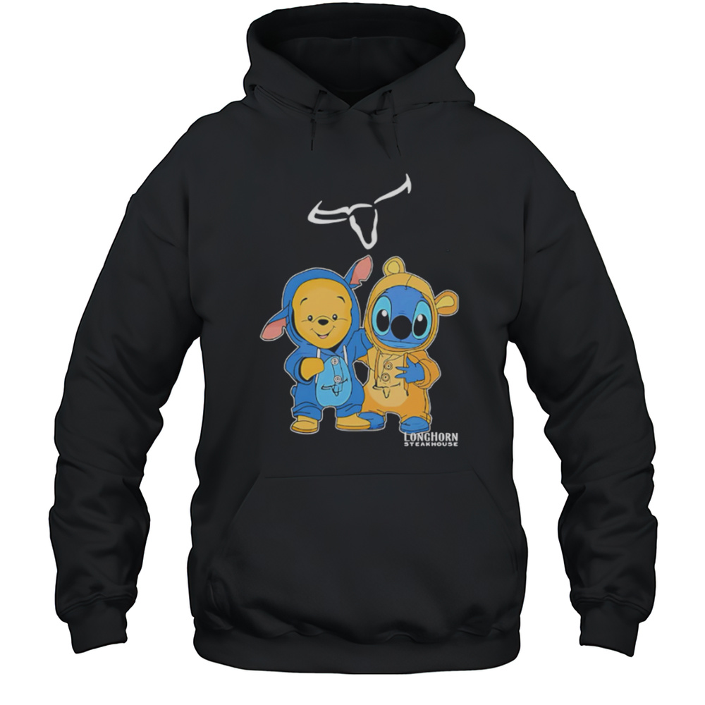 Longhorn Steakhouse Pooh And Stitch Friends Shirt Unisex Hoodie