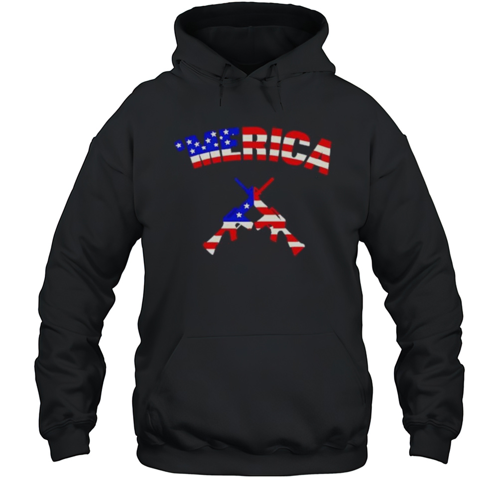 Merica Guns Patriotic Gun Shirt Unisex Hoodie