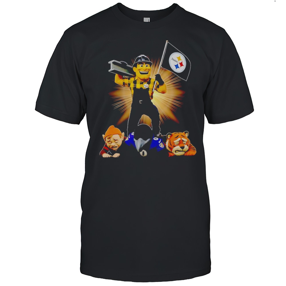 Pittsburgh Steelers Mascot Standing With Flag Shirt
