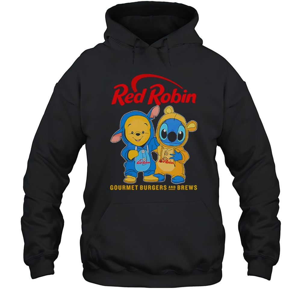 Red Robin Pooh And Stitch Friends Shirt Unisex Hoodie