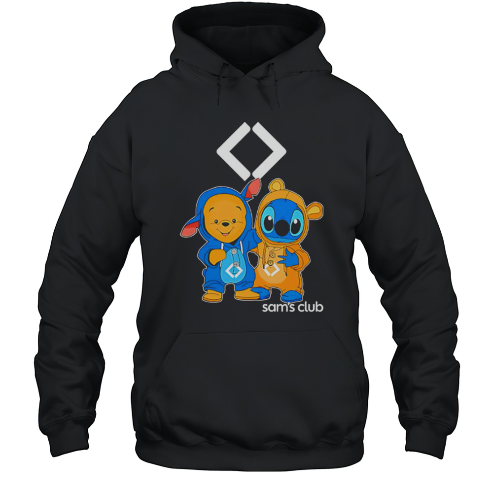 Sams Club Pooh And Stitch Friends Shirt Unisex Hoodie