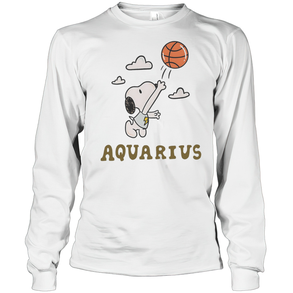 Snoopy Aquarius Zodiac Shirt Long Sleeved