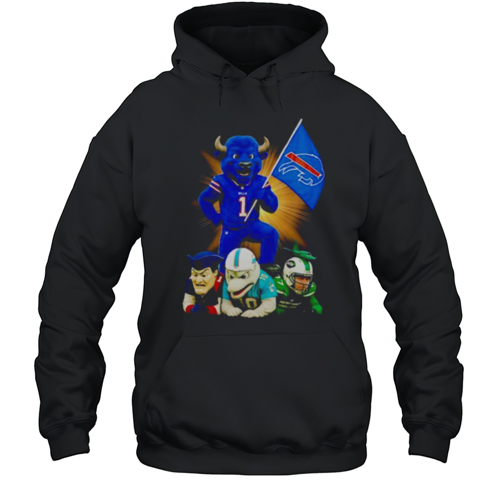 Buffalo Bills Mascot Standing With Flag Shirt Unisex Hoodie