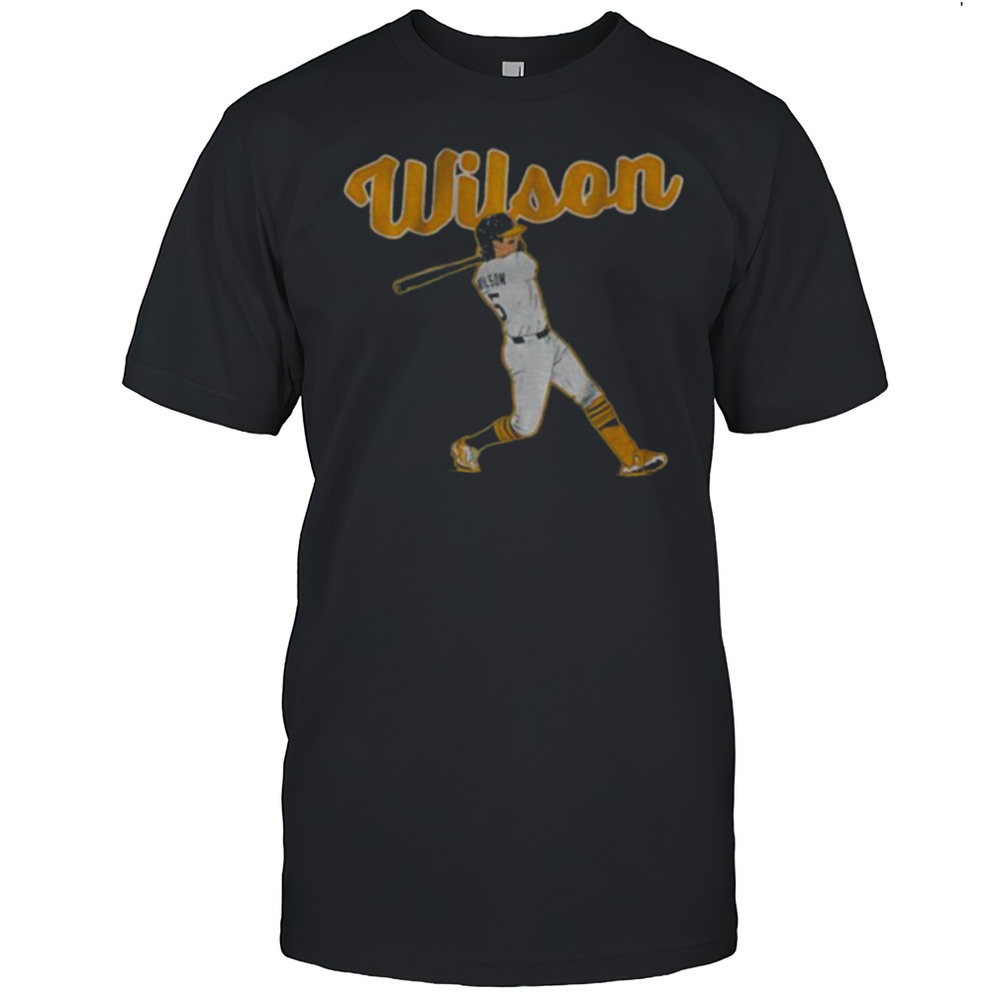 Jacob Wilson Oakland Athletics MLB Baseball Slugger Swing Shirt