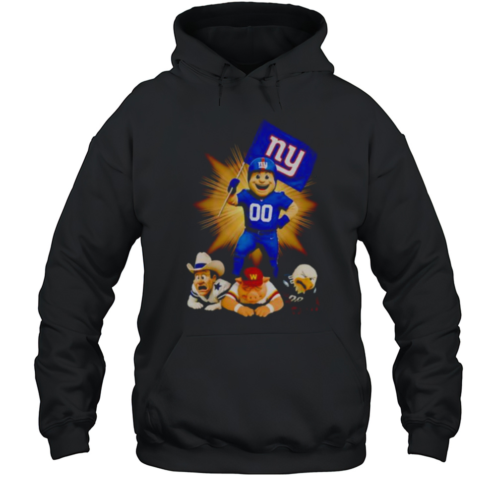 New York Giants Mascot Standing With Flag Shirt Unisex Hoodie