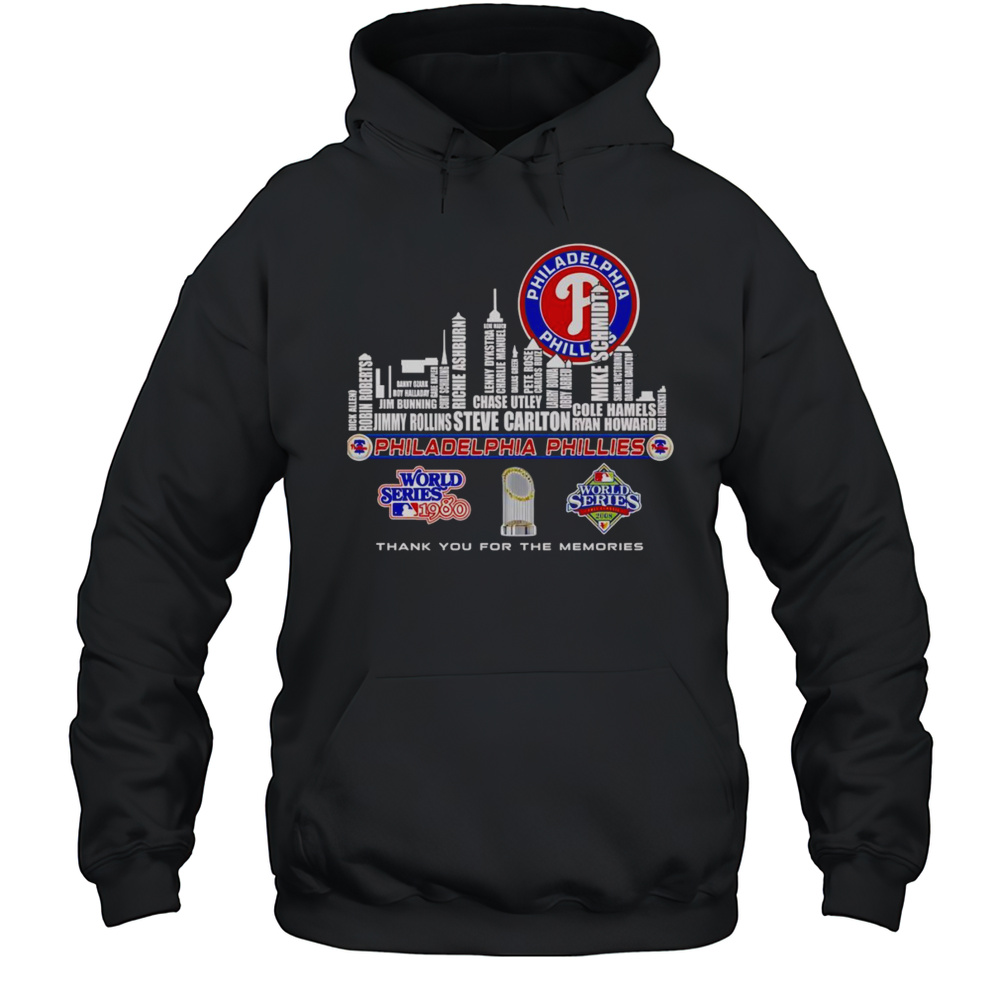 Skyline Name Philadelphia Phillies World Series Thank You For The Memories Shirt Unisex Hoodie
