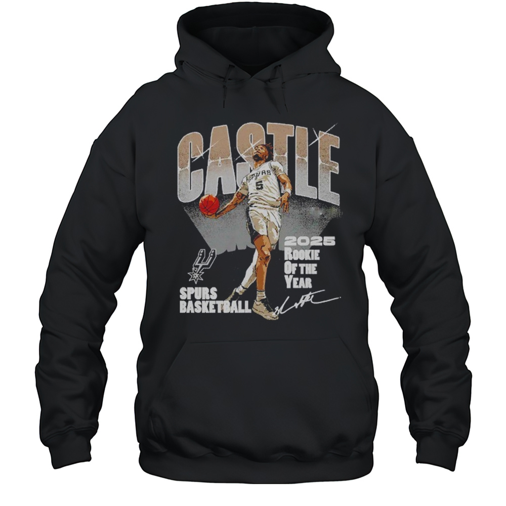 Stephon Castle San Antonio Spurs 2025 Rookie Of The Year Signature Shirt Unisex Hoodie