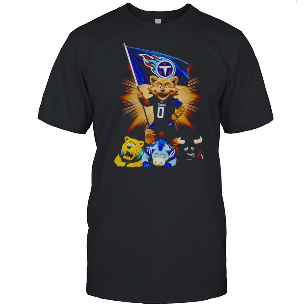 Tennessee Titans Mascot Standing With Flag Shirt