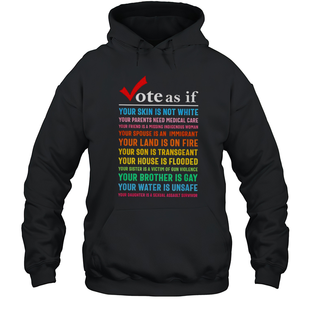 Vote As If Your Skin Is Not White Your Parents Need Medical Care Shirt Unisex Hoodie