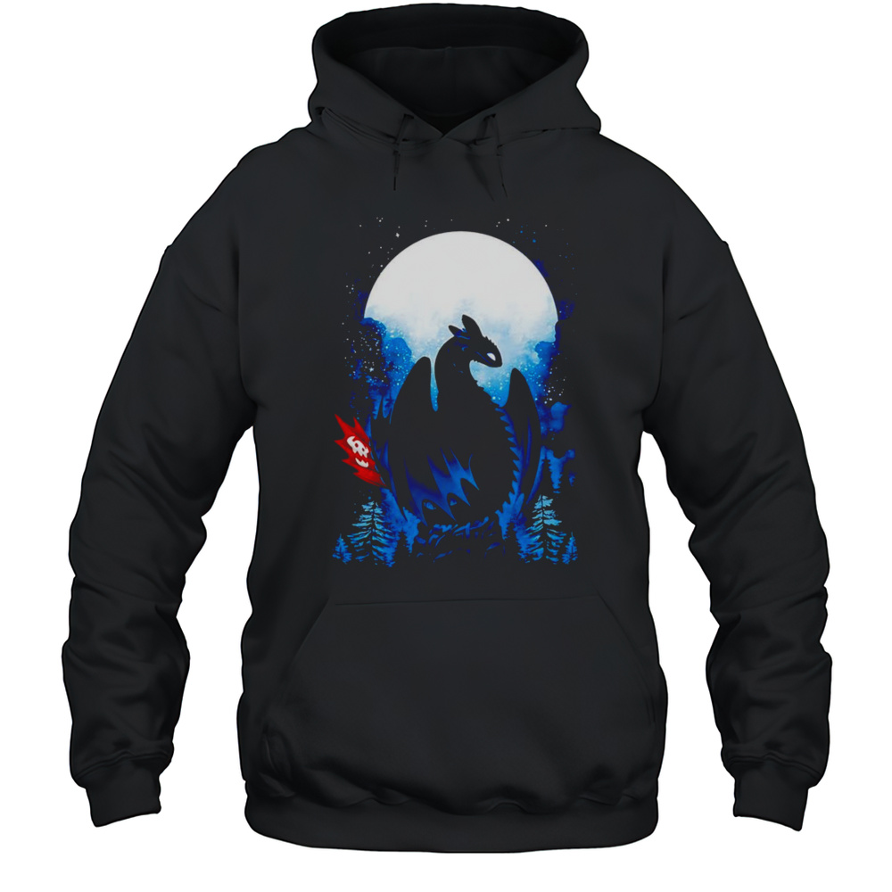 Dragon In The Moonlight Toothless Shirt Unisex Hoodie