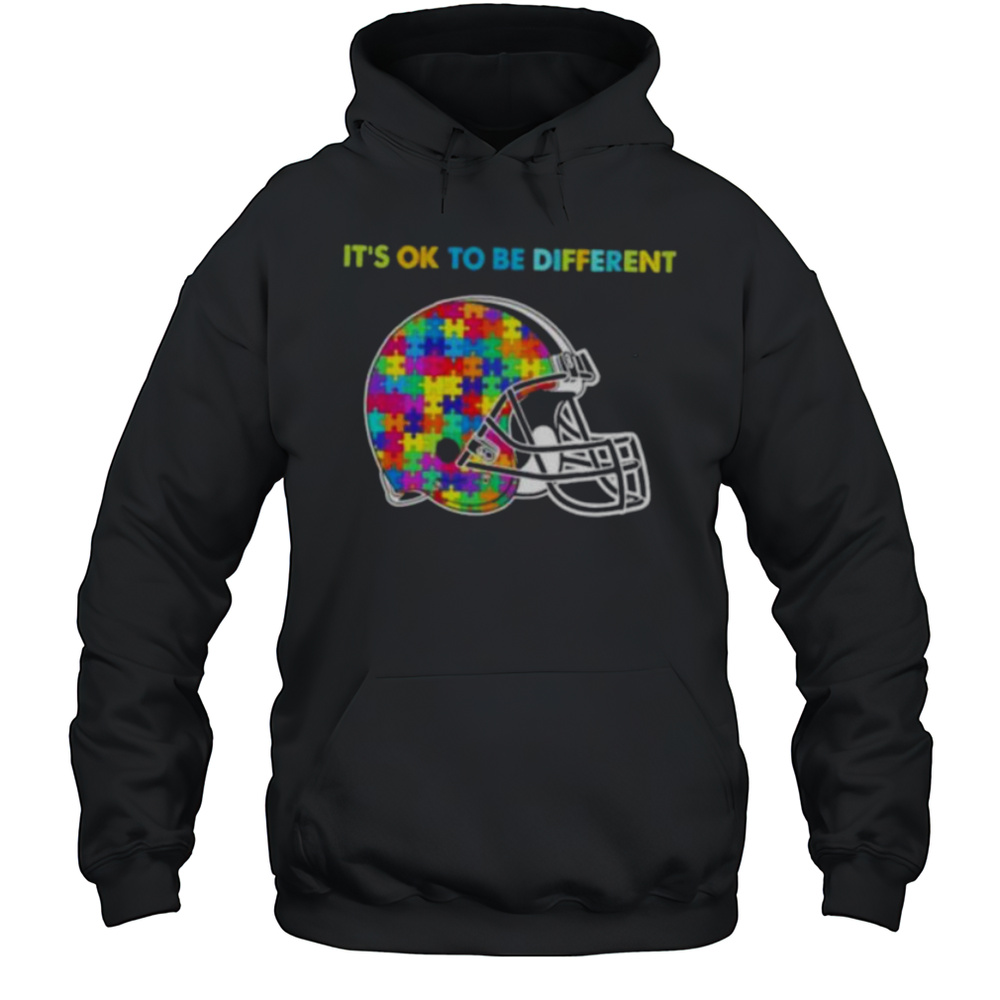 Football Helmet Autism Awareness Its Ok To Be Different Shirt Unisex Hoodie