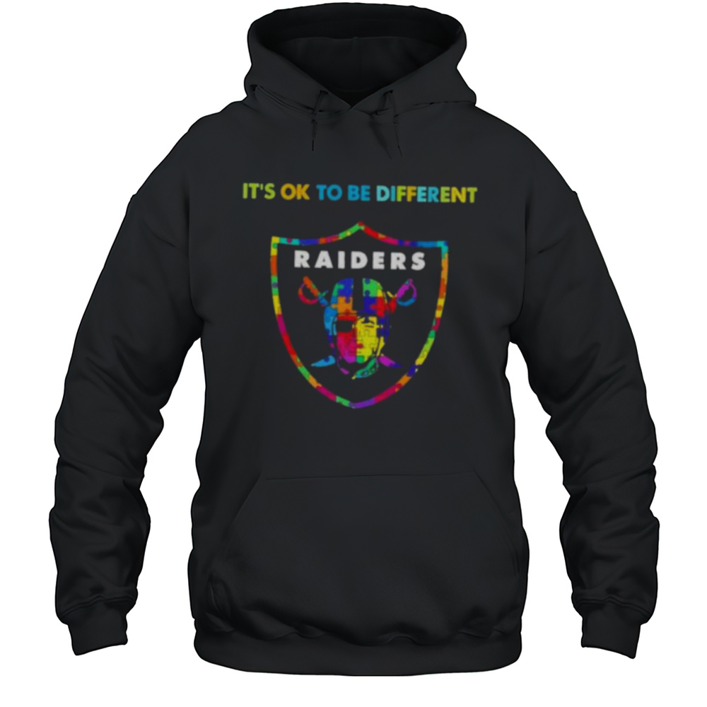 Las Vegas Raiders Autism Awareness Its Ok To Be Different Shirt Unisex Hoodie