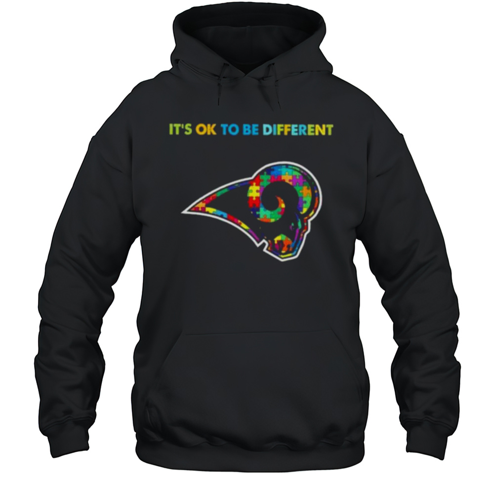 Los Angeles Rams Autism Awareness Its Ok To Be Different Shirt Unisex Hoodie